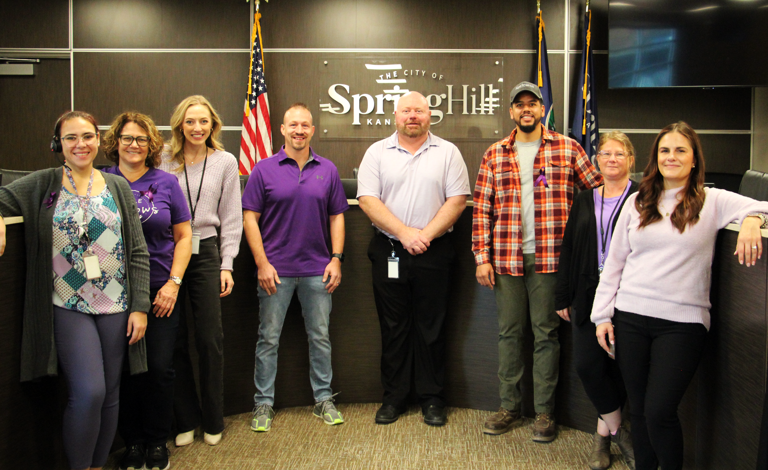 Pancreatic Cancer Awareness Day staff in purple
